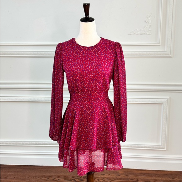 Elegant Pink Floral Women's Dress - Picture 2 of 4